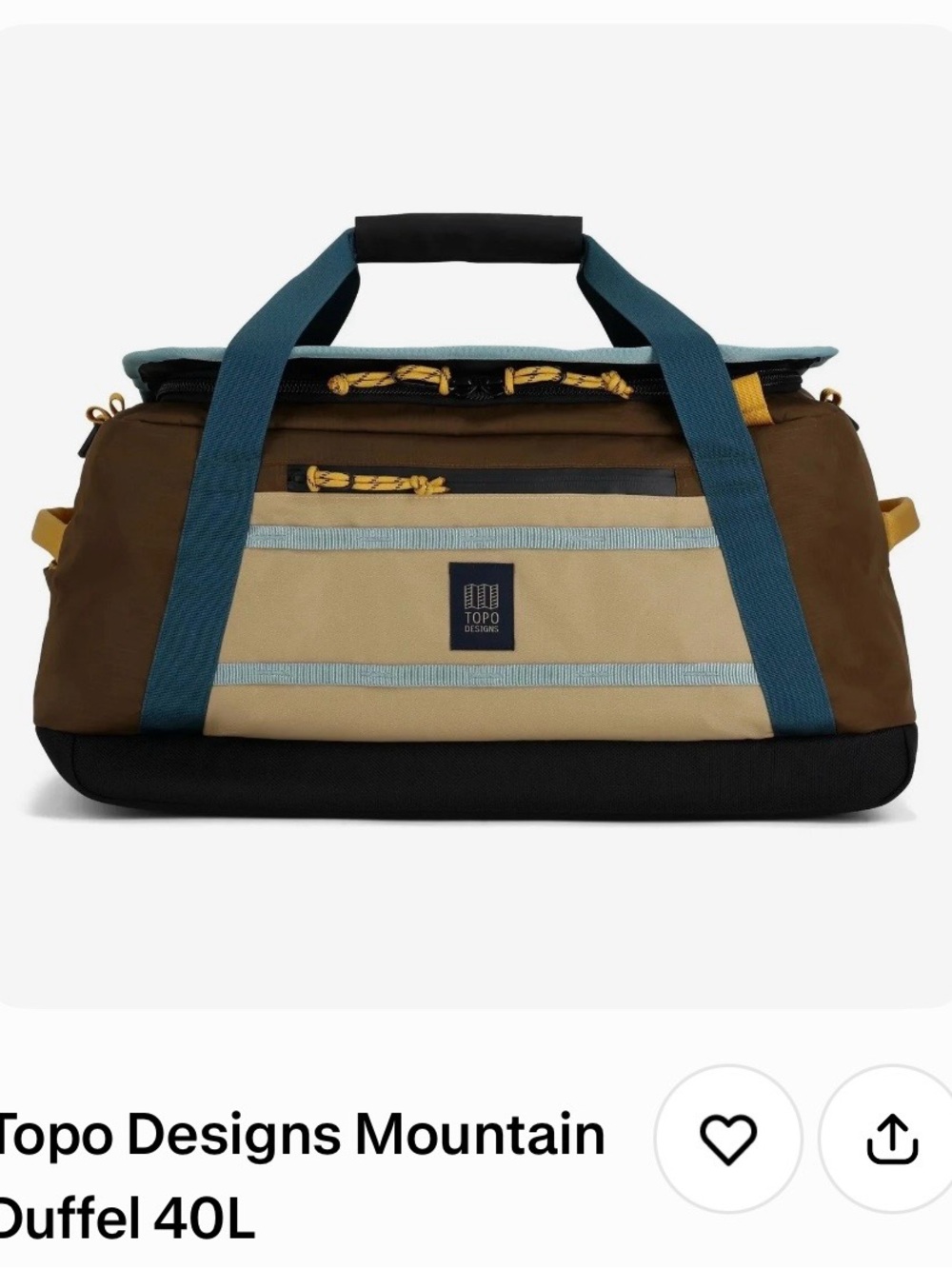 Topo Designs Global Travel Bag 40L - Like New (Used Once)